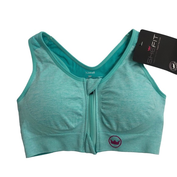 SHEFIT Sports Bra Perfect Athletic Lounge Bra Sz XS Color Mint Marble Green NWT - Picture 1 of 10